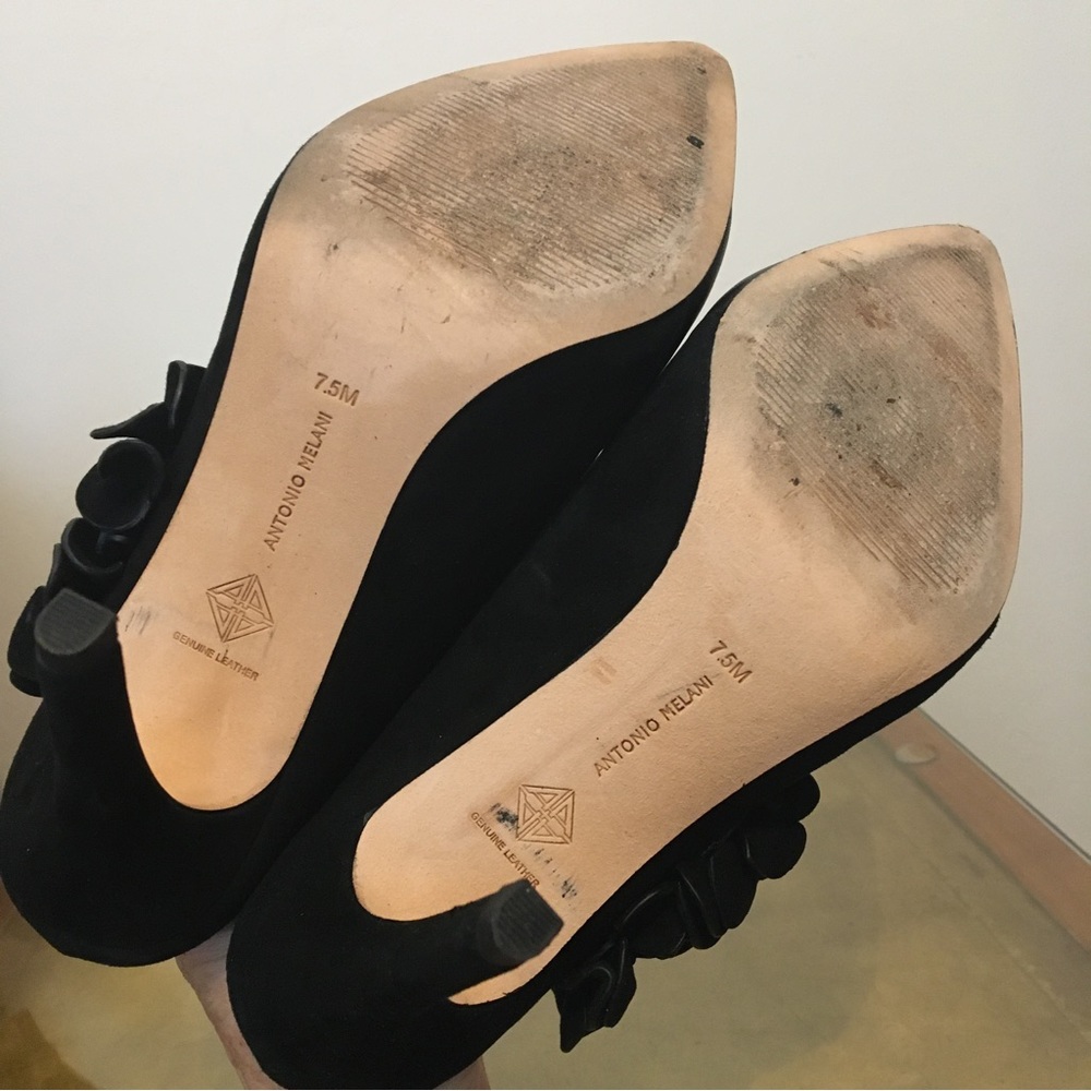 🛍️ SALE! ANTONIO MELANI Sz 7.5 Leather Heels - Picture 6 of 6